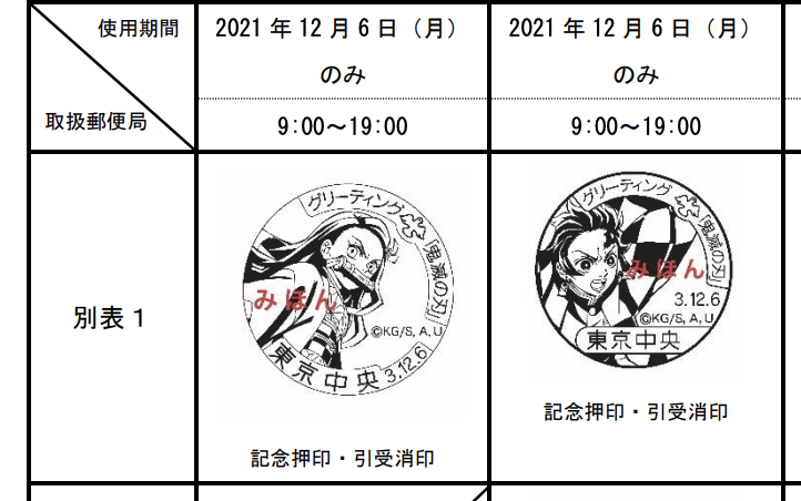 鬼滅の刃 押印